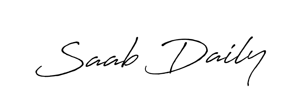 You should practise on your own different ways (Antro_Vectra_Bolder) to write your name (Saab Daily) in signature. don't let someone else do it for you. Saab Daily signature style 7 images and pictures png