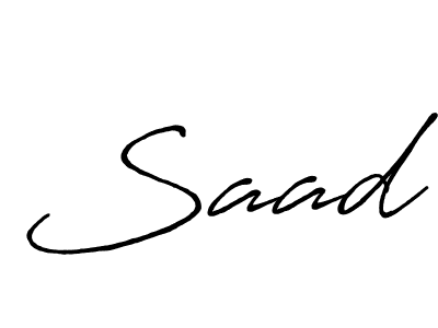 Make a beautiful signature design for name Saad. With this signature (Antro_Vectra_Bolder) style, you can create a handwritten signature for free. Saad signature style 7 images and pictures png