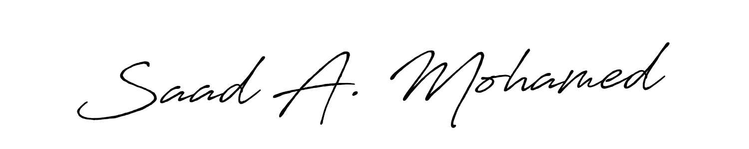 Make a beautiful signature design for name Saad A. Mohamed. With this signature (Antro_Vectra_Bolder) style, you can create a handwritten signature for free. Saad A. Mohamed signature style 7 images and pictures png