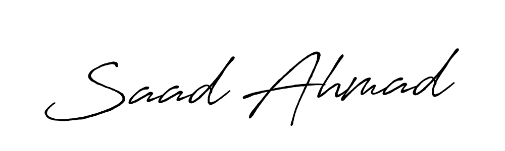 Saad Ahmad stylish signature style. Best Handwritten Sign (Antro_Vectra_Bolder) for my name. Handwritten Signature Collection Ideas for my name Saad Ahmad. Saad Ahmad signature style 7 images and pictures png