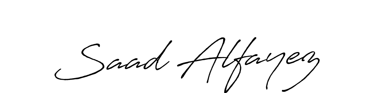 Make a beautiful signature design for name Saad Alfayez. With this signature (Antro_Vectra_Bolder) style, you can create a handwritten signature for free. Saad Alfayez signature style 7 images and pictures png