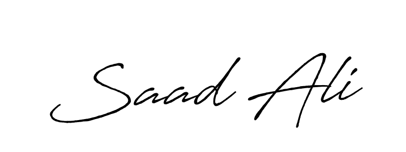 How to make Saad Ali name signature. Use Antro_Vectra_Bolder style for creating short signs online. This is the latest handwritten sign. Saad Ali signature style 7 images and pictures png