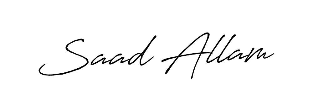 How to make Saad Allam name signature. Use Antro_Vectra_Bolder style for creating short signs online. This is the latest handwritten sign. Saad Allam signature style 7 images and pictures png