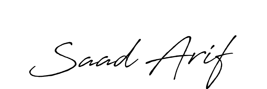 Make a beautiful signature design for name Saad Arif. With this signature (Antro_Vectra_Bolder) style, you can create a handwritten signature for free. Saad Arif signature style 7 images and pictures png