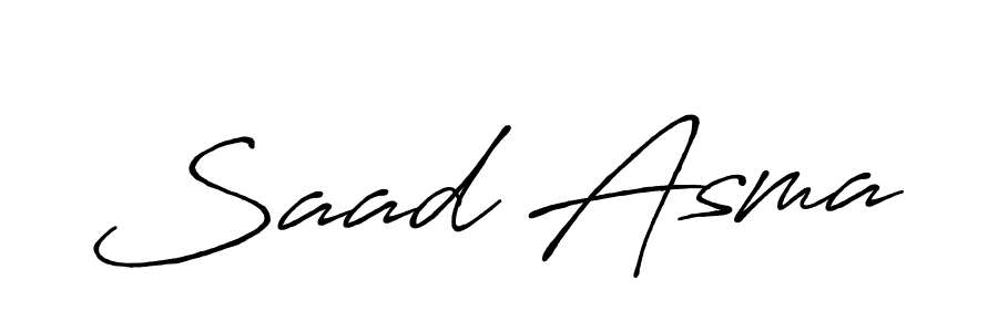 Also we have Saad Asma name is the best signature style. Create professional handwritten signature collection using Antro_Vectra_Bolder autograph style. Saad Asma signature style 7 images and pictures png