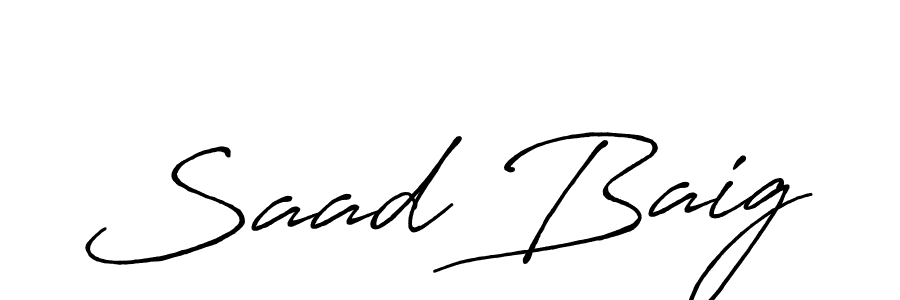 Antro_Vectra_Bolder is a professional signature style that is perfect for those who want to add a touch of class to their signature. It is also a great choice for those who want to make their signature more unique. Get Saad Baig name to fancy signature for free. Saad Baig signature style 7 images and pictures png