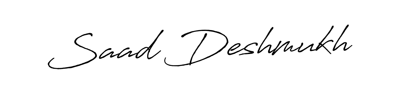 You can use this online signature creator to create a handwritten signature for the name Saad Deshmukh. This is the best online autograph maker. Saad Deshmukh signature style 7 images and pictures png