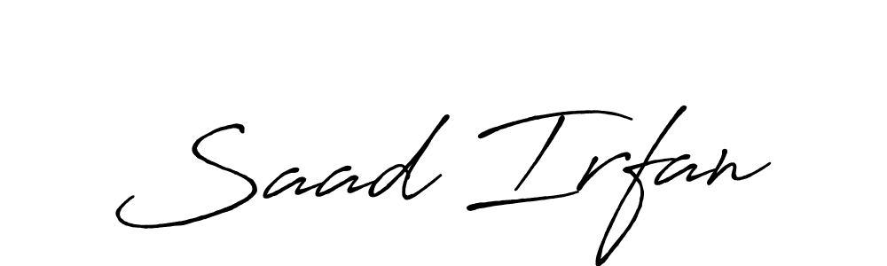 Design your own signature with our free online signature maker. With this signature software, you can create a handwritten (Antro_Vectra_Bolder) signature for name Saad Irfan. Saad Irfan signature style 7 images and pictures png