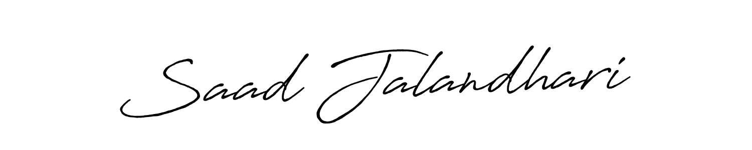 How to make Saad Jalandhari name signature. Use Antro_Vectra_Bolder style for creating short signs online. This is the latest handwritten sign. Saad Jalandhari signature style 7 images and pictures png