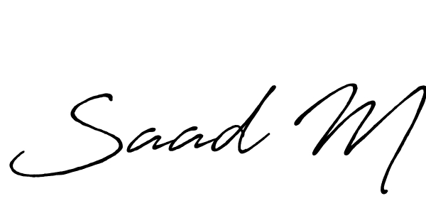 Create a beautiful signature design for name Saad M. With this signature (Antro_Vectra_Bolder) fonts, you can make a handwritten signature for free. Saad M signature style 7 images and pictures png