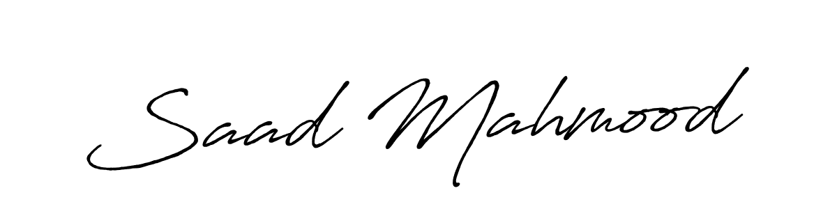 Create a beautiful signature design for name Saad Mahmood. With this signature (Antro_Vectra_Bolder) fonts, you can make a handwritten signature for free. Saad Mahmood signature style 7 images and pictures png