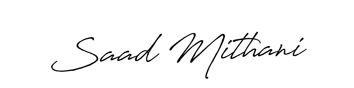 The best way (Antro_Vectra_Bolder) to make a short signature is to pick only two or three words in your name. The name Saad Mithani include a total of six letters. For converting this name. Saad Mithani signature style 7 images and pictures png