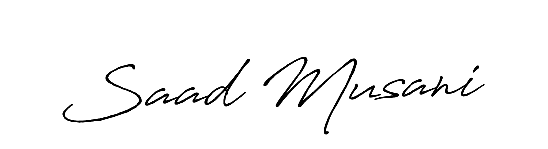 Create a beautiful signature design for name Saad Musani. With this signature (Antro_Vectra_Bolder) fonts, you can make a handwritten signature for free. Saad Musani signature style 7 images and pictures png