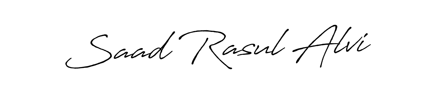 You should practise on your own different ways (Antro_Vectra_Bolder) to write your name (Saad Rasul Alvi) in signature. don't let someone else do it for you. Saad Rasul Alvi signature style 7 images and pictures png