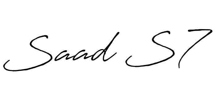 This is the best signature style for the Saad S7 name. Also you like these signature font (Antro_Vectra_Bolder). Mix name signature. Saad S7 signature style 7 images and pictures png