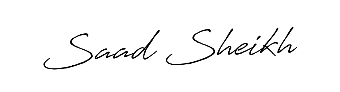 Saad Sheikh stylish signature style. Best Handwritten Sign (Antro_Vectra_Bolder) for my name. Handwritten Signature Collection Ideas for my name Saad Sheikh. Saad Sheikh signature style 7 images and pictures png