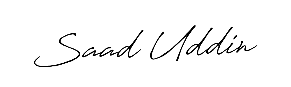 How to make Saad Uddin name signature. Use Antro_Vectra_Bolder style for creating short signs online. This is the latest handwritten sign. Saad Uddin signature style 7 images and pictures png