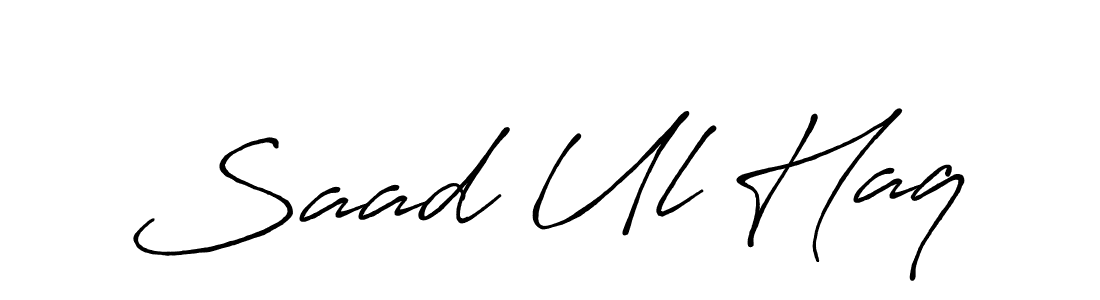 Design your own signature with our free online signature maker. With this signature software, you can create a handwritten (Antro_Vectra_Bolder) signature for name Saad Ul Haq. Saad Ul Haq signature style 7 images and pictures png