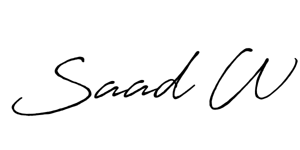 You should practise on your own different ways (Antro_Vectra_Bolder) to write your name (Saad W) in signature. don't let someone else do it for you. Saad W signature style 7 images and pictures png