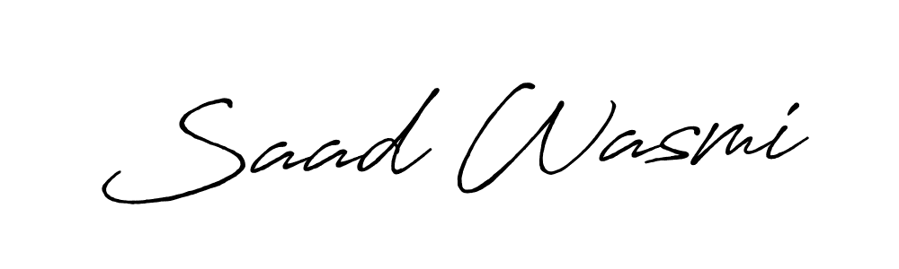 Make a beautiful signature design for name Saad Wasmi. With this signature (Antro_Vectra_Bolder) style, you can create a handwritten signature for free. Saad Wasmi signature style 7 images and pictures png
