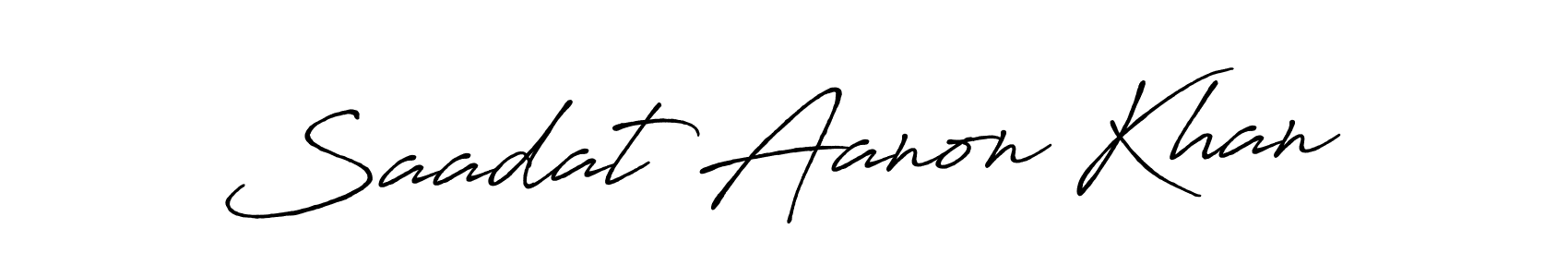 Antro_Vectra_Bolder is a professional signature style that is perfect for those who want to add a touch of class to their signature. It is also a great choice for those who want to make their signature more unique. Get Saadat Aanon Khan name to fancy signature for free. Saadat Aanon Khan signature style 7 images and pictures png