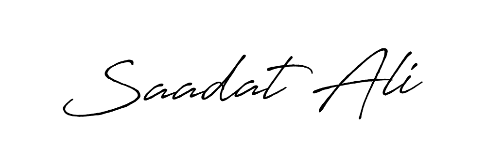 The best way (Antro_Vectra_Bolder) to make a short signature is to pick only two or three words in your name. The name Saadat Ali include a total of six letters. For converting this name. Saadat Ali signature style 7 images and pictures png