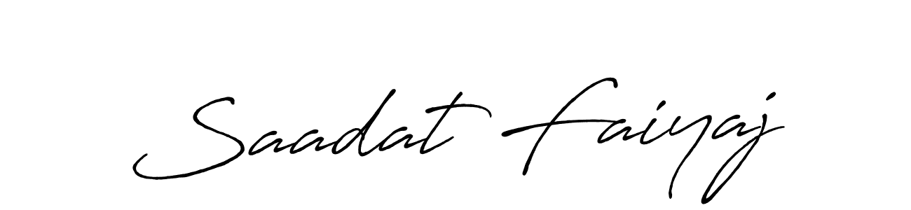How to make Saadat Faiyaj name signature. Use Antro_Vectra_Bolder style for creating short signs online. This is the latest handwritten sign. Saadat Faiyaj signature style 7 images and pictures png