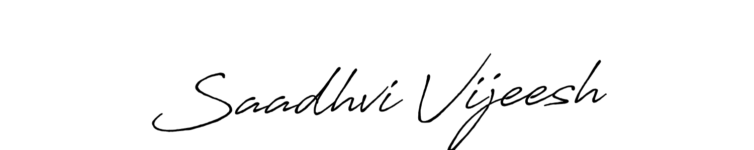 if you are searching for the best signature style for your name Saadhvi Vijeesh. so please give up your signature search. here we have designed multiple signature styles  using Antro_Vectra_Bolder. Saadhvi Vijeesh signature style 7 images and pictures png