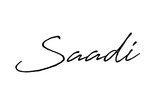 Design your own signature with our free online signature maker. With this signature software, you can create a handwritten (Antro_Vectra_Bolder) signature for name Saadi. Saadi signature style 7 images and pictures png