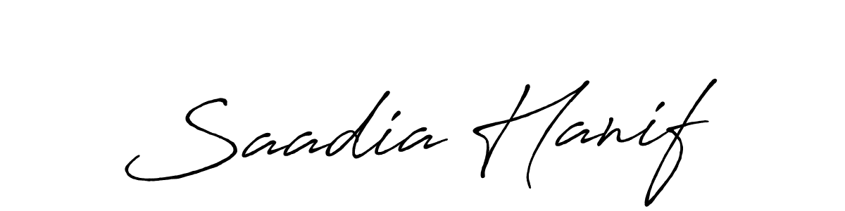 Antro_Vectra_Bolder is a professional signature style that is perfect for those who want to add a touch of class to their signature. It is also a great choice for those who want to make their signature more unique. Get Saadia Hanif name to fancy signature for free. Saadia Hanif signature style 7 images and pictures png