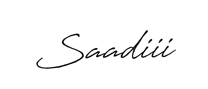 Use a signature maker to create a handwritten signature online. With this signature software, you can design (Antro_Vectra_Bolder) your own signature for name Saadiii. Saadiii signature style 7 images and pictures png