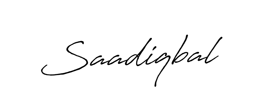 Make a beautiful signature design for name Saadiqbal. With this signature (Antro_Vectra_Bolder) style, you can create a handwritten signature for free. Saadiqbal signature style 7 images and pictures png