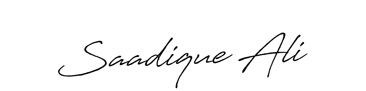 Make a beautiful signature design for name Saadique Ali. With this signature (Antro_Vectra_Bolder) style, you can create a handwritten signature for free. Saadique Ali signature style 7 images and pictures png