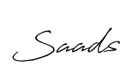 Use a signature maker to create a handwritten signature online. With this signature software, you can design (Antro_Vectra_Bolder) your own signature for name Saads. Saads signature style 7 images and pictures png