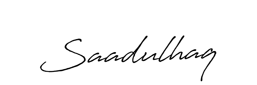 Make a beautiful signature design for name Saadulhaq. With this signature (Antro_Vectra_Bolder) style, you can create a handwritten signature for free. Saadulhaq signature style 7 images and pictures png