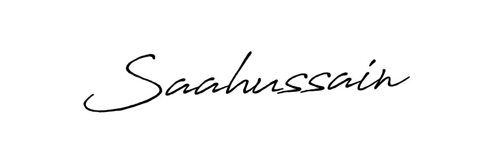 Use a signature maker to create a handwritten signature online. With this signature software, you can design (Antro_Vectra_Bolder) your own signature for name Saahussain. Saahussain signature style 7 images and pictures png