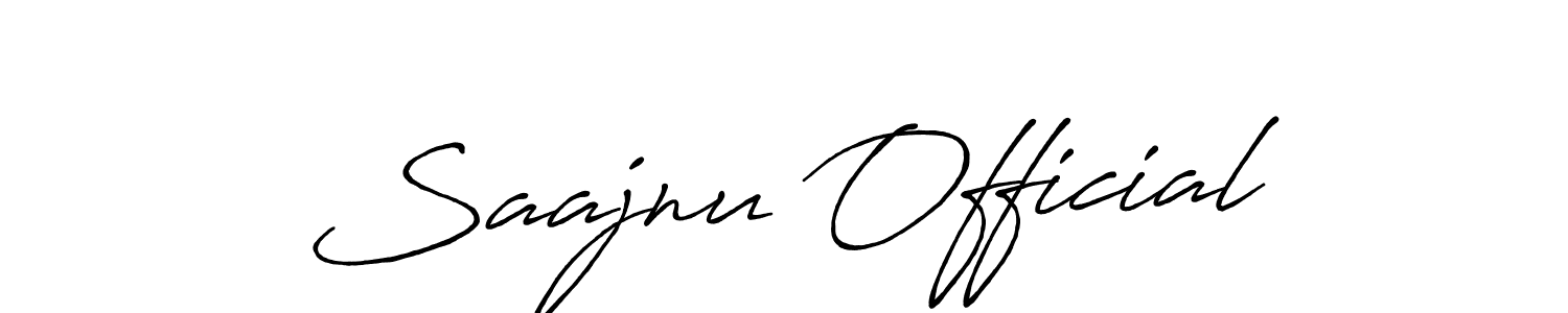 Make a beautiful signature design for name Saajnu Official. With this signature (Antro_Vectra_Bolder) style, you can create a handwritten signature for free. Saajnu Official signature style 7 images and pictures png