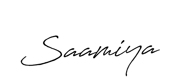 Use a signature maker to create a handwritten signature online. With this signature software, you can design (Antro_Vectra_Bolder) your own signature for name Saamiya. Saamiya signature style 7 images and pictures png