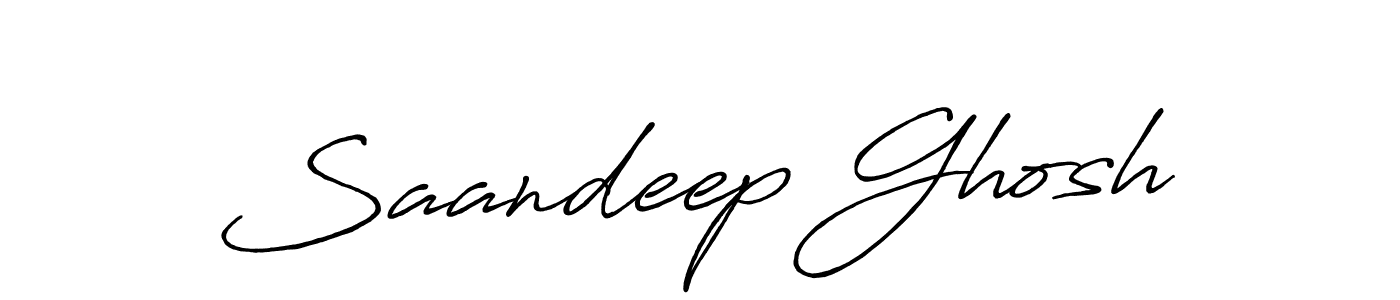 Make a beautiful signature design for name Saandeep Ghosh. With this signature (Antro_Vectra_Bolder) style, you can create a handwritten signature for free. Saandeep Ghosh signature style 7 images and pictures png