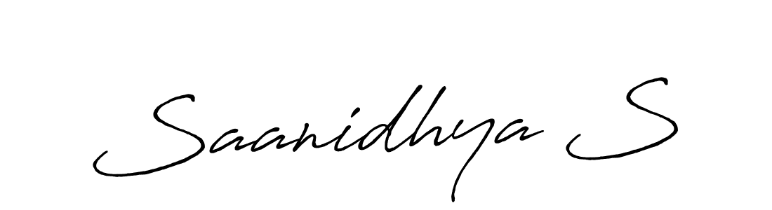 Create a beautiful signature design for name Saanidhya S. With this signature (Antro_Vectra_Bolder) fonts, you can make a handwritten signature for free. Saanidhya S signature style 7 images and pictures png