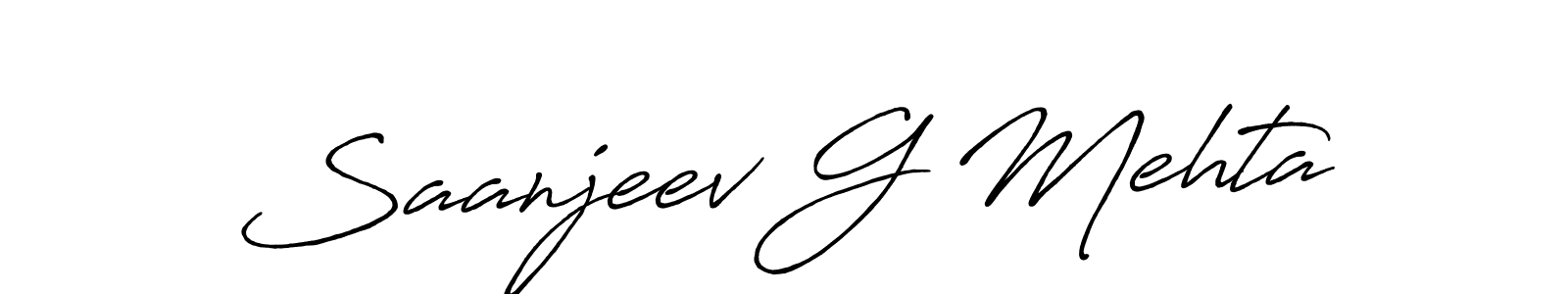 Create a beautiful signature design for name Saanjeev G Mehta. With this signature (Antro_Vectra_Bolder) fonts, you can make a handwritten signature for free. Saanjeev G Mehta signature style 7 images and pictures png