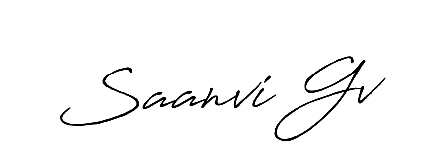 How to make Saanvi Gv signature? Antro_Vectra_Bolder is a professional autograph style. Create handwritten signature for Saanvi Gv name. Saanvi Gv signature style 7 images and pictures png