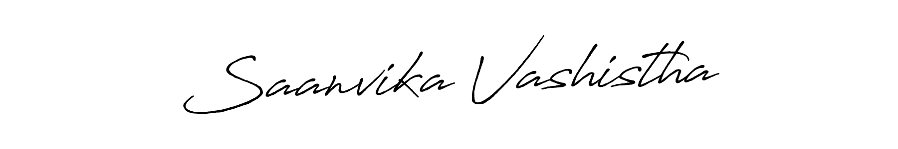 Make a beautiful signature design for name Saanvika Vashistha. With this signature (Antro_Vectra_Bolder) style, you can create a handwritten signature for free. Saanvika Vashistha signature style 7 images and pictures png
