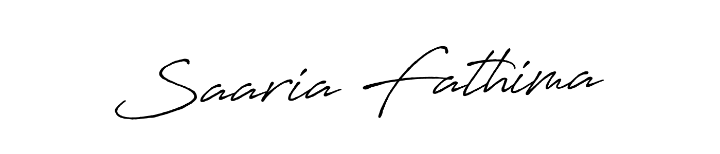 Make a beautiful signature design for name Saaria Fathima. With this signature (Antro_Vectra_Bolder) style, you can create a handwritten signature for free. Saaria Fathima signature style 7 images and pictures png