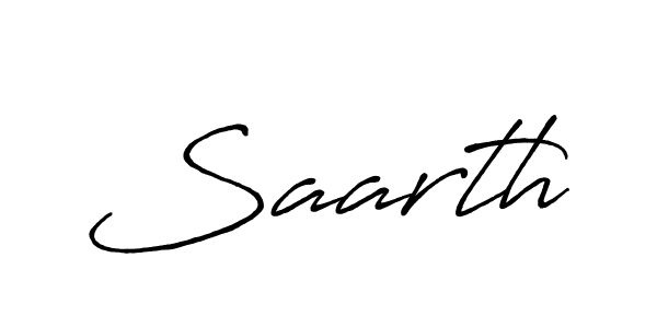 Create a beautiful signature design for name Saarth. With this signature (Antro_Vectra_Bolder) fonts, you can make a handwritten signature for free. Saarth signature style 7 images and pictures png