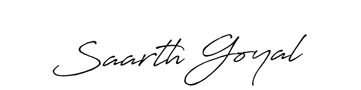 Also we have Saarth Goyal name is the best signature style. Create professional handwritten signature collection using Antro_Vectra_Bolder autograph style. Saarth Goyal signature style 7 images and pictures png