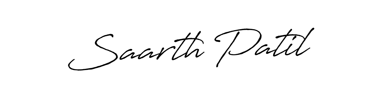 Design your own signature with our free online signature maker. With this signature software, you can create a handwritten (Antro_Vectra_Bolder) signature for name Saarth Patil. Saarth Patil signature style 7 images and pictures png