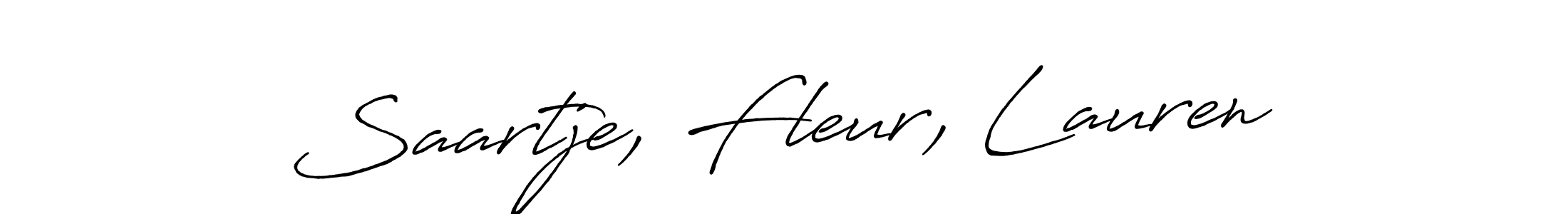 if you are searching for the best signature style for your name Saartje, Fleur, Lauren. so please give up your signature search. here we have designed multiple signature styles  using Antro_Vectra_Bolder. Saartje, Fleur, Lauren signature style 7 images and pictures png