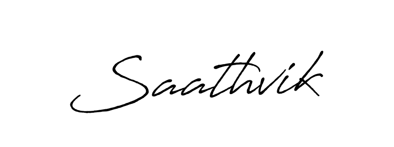 Make a beautiful signature design for name Saathvik. With this signature (Antro_Vectra_Bolder) style, you can create a handwritten signature for free. Saathvik signature style 7 images and pictures png
