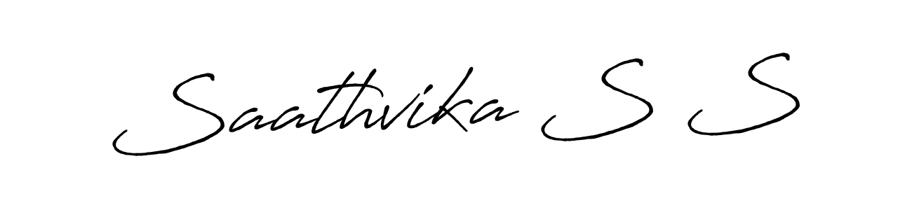 You can use this online signature creator to create a handwritten signature for the name Saathvika S S. This is the best online autograph maker. Saathvika S S signature style 7 images and pictures png